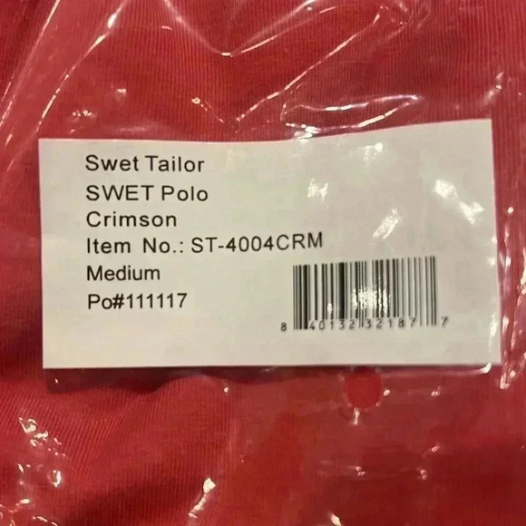 Swet Tailor All In Polo Crimson Medium Large NWT - Picture 4 of 4